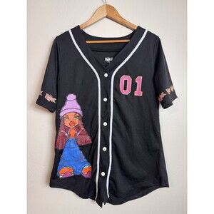 Bratz Dolls Women’s Large Baseball Style Jersey Button Front 90's Y2K
